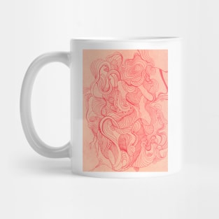 Peach Line Art Sketch Mug